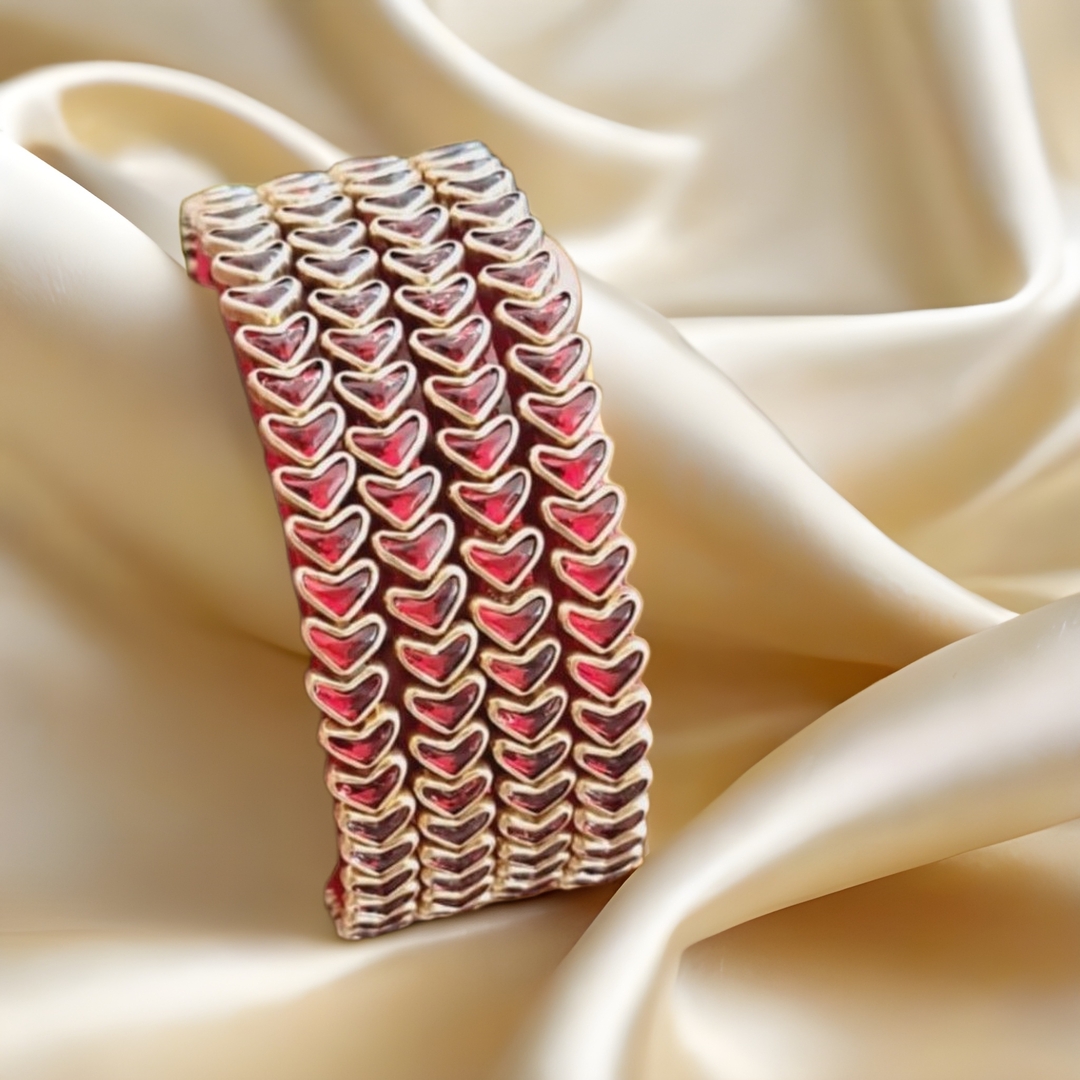 Heart Glossy Silk Thread Bangle Collection