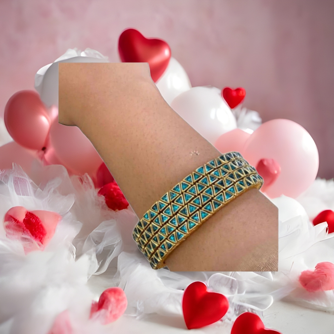 Glossy Triangle Silk Thread Bangle Collection